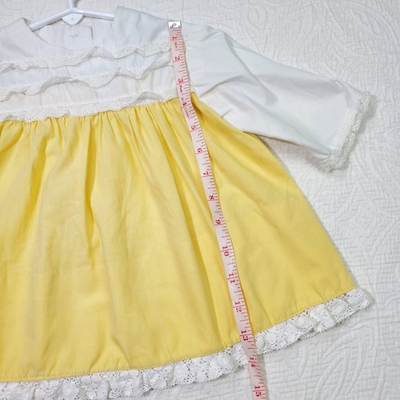 Vintage Sunshine Yellow Lace Dress 12 months - Picture 5 of 9
